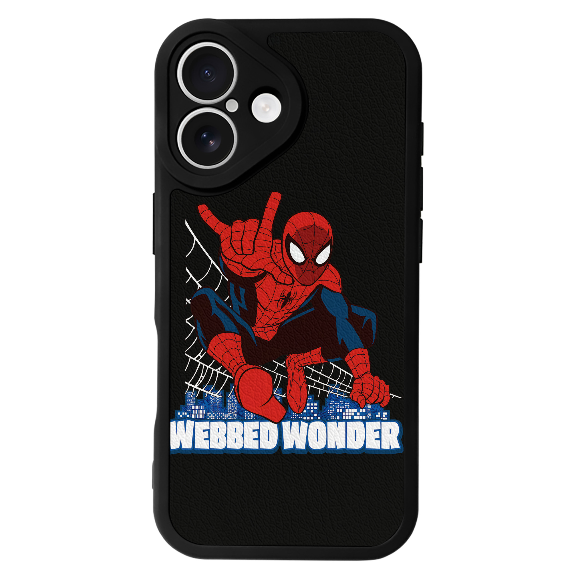 （画像用） Spider Man スパイダーマン 【iPhone 16シリーズ対応】シリコンスマホケース（レザー調） 材質：シリコン